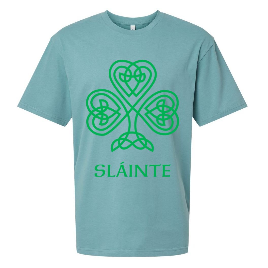 Slainte Celtic Knot Irish Shamrock Sueded Cloud Jersey T-Shirt
