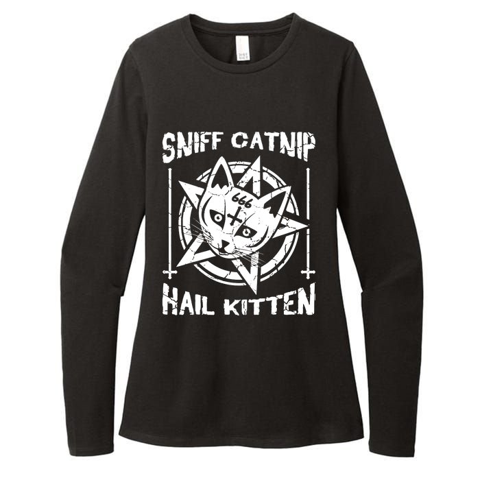 Sniff Catnip Kitten Death Metal Cat Rock Music Womens CVC Long Sleeve Shirt