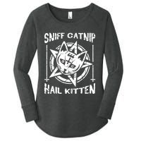 Sniff Catnip Kitten Death Metal Cat Rock Music Women's Perfect Tri Tunic Long Sleeve Shirt