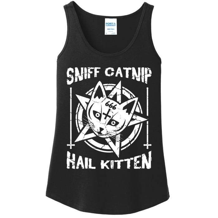 Sniff Catnip Kitten Death Metal Cat Rock Music Ladies Essential Tank