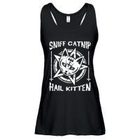 Sniff Catnip Kitten Death Metal Cat Rock Music Ladies Essential Flowy Tank