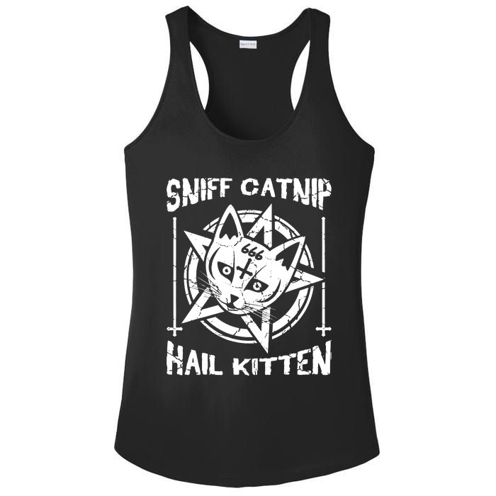 Sniff Catnip Kitten Death Metal Cat Rock Music Ladies PosiCharge Competitor Racerback Tank