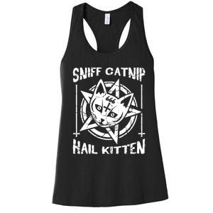 Sniff Catnip Kitten Death Metal Cat Rock Music Women's Racerback Tank