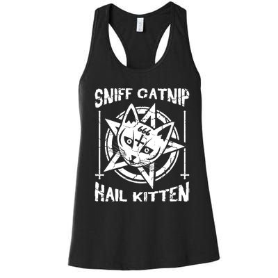 Sniff Catnip Kitten Death Metal Cat Rock Music Women's Racerback Tank