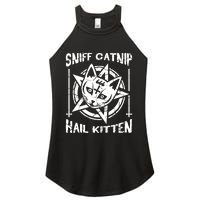 Sniff Catnip Kitten Death Metal Cat Rock Music Women's Perfect Tri Rocker Tank