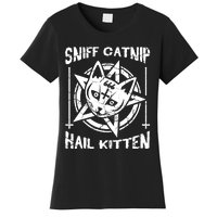 Sniff Catnip Kitten Death Metal Cat Rock Music Women's T-Shirt