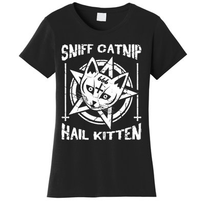 Sniff Catnip Kitten Death Metal Cat Rock Music Women's T-Shirt