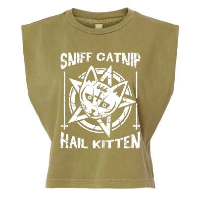 Sniff Catnip Kitten Death Metal Cat Rock Music Garment-Dyed Women's Muscle Tee