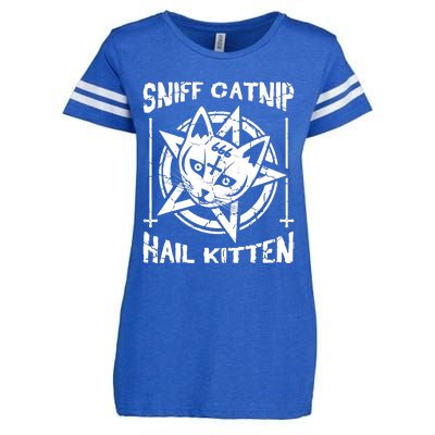 Sniff Catnip Kitten Death Metal Cat Rock Music Enza Ladies Jersey Football T-Shirt