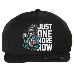 Skeleton Crocheting Knitting Lover Just One More Row Wool Snapback Cap