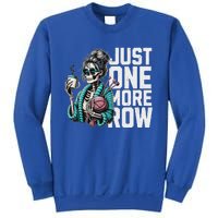 Skeleton Crocheting Knitting Lover Just One More Row Sweatshirt