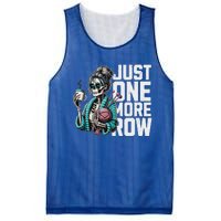 Skeleton Crocheting Knitting Lover Just One More Row Mesh Reversible Basketball Jersey Tank