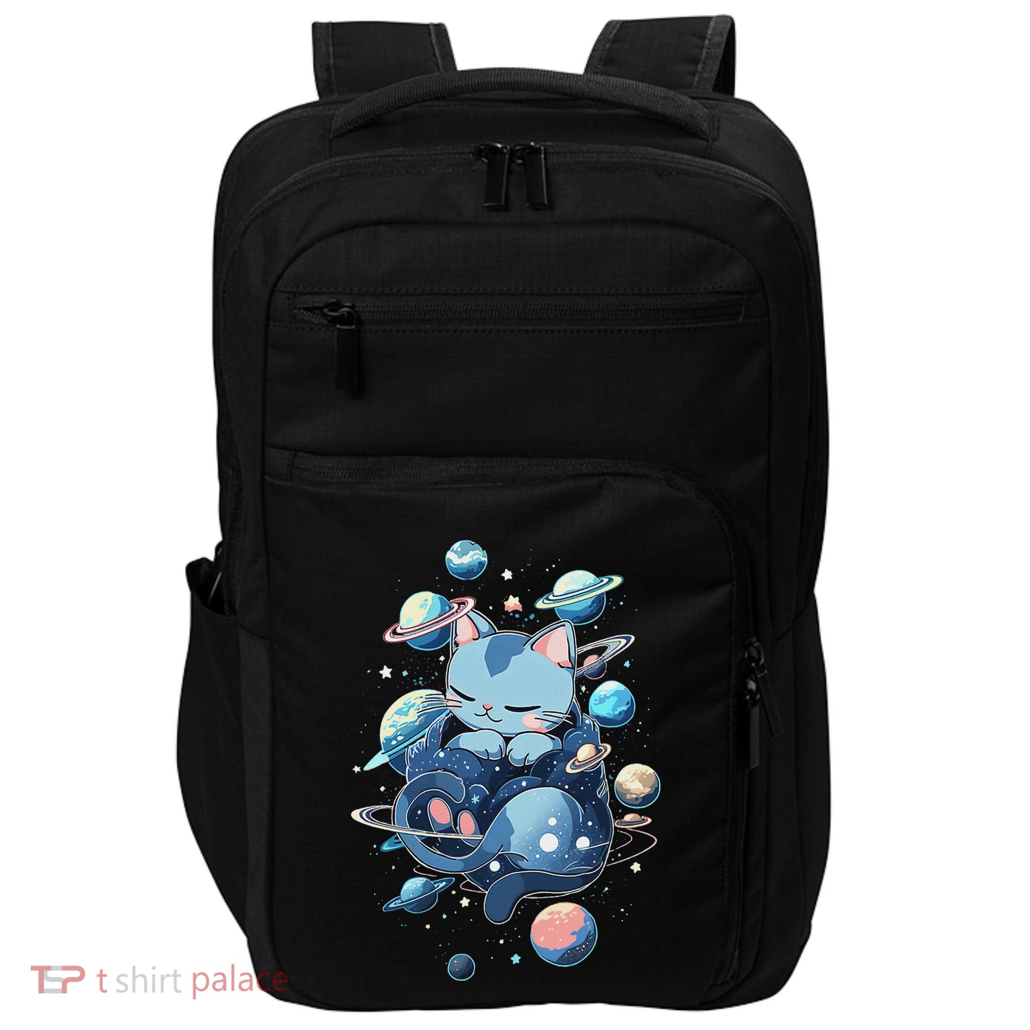 Space Cat Kitty And Planets Outerspace Impact Tech Backpack