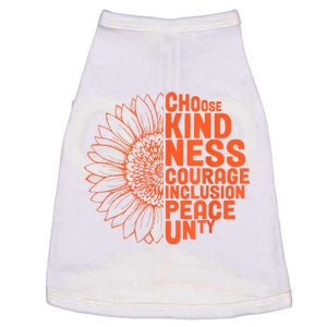 Sunflower Choose Kindness Courage Inclusion Peace Unity Day Doggie Tank