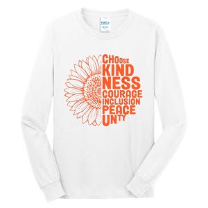 Sunflower Choose Kindness Courage Inclusion Peace Unity Day Tall Long Sleeve T-Shirt