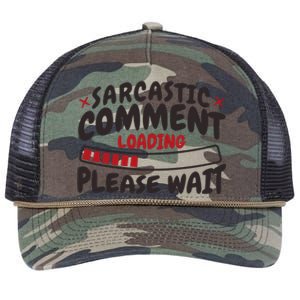 Sarcastic Comment Loading Please Wait Funny Retro Rope Trucker Hat Cap