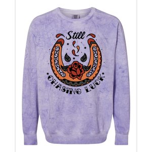 Still Chasing Luck Horseshoe Colorblast Crewneck Sweatshirt