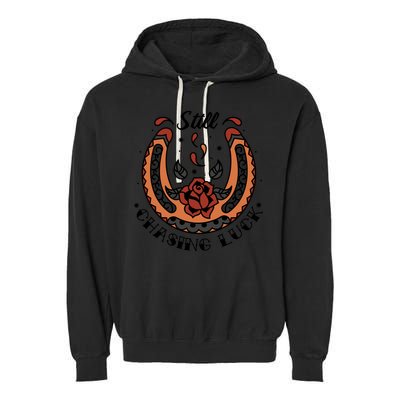 Still Chasing Luck Horseshoe Garment-Dyed Fleece Hoodie