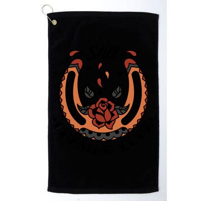 Still Chasing Luck Horseshoe Golf Towel