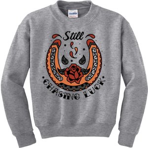 Still Chasing Luck Horseshoe Kids Sweatshirt