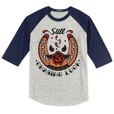 Still Chasing Luck Horseshoe Kids Colorblock Raglan Jersey