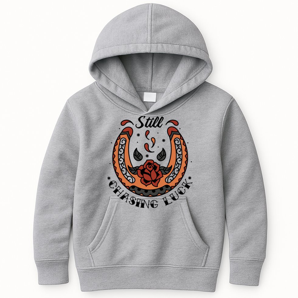 Still Chasing Luck Horseshoe Kids Hoodie