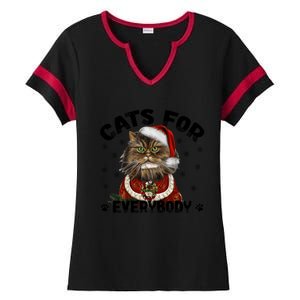 Santa Cat Lover Funny Christmas S Cats For Everybody Cool Gift Ladies Halftime Notch Neck Tee