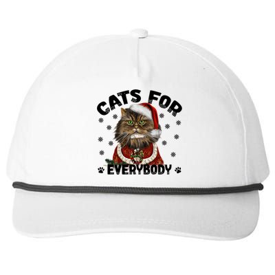 Santa Cat Lover Funny Christmas S Cats For Everybody Cool Gift Snapback Five-Panel Rope Hat