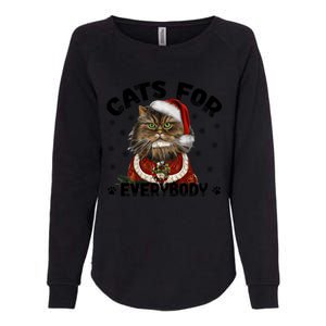 Santa Cat Lover Funny Christmas S Cats For Everybody Cool Gift Womens California Wash Sweatshirt