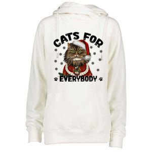 Santa Cat Lover Funny Christmas S Cats For Everybody Cool Gift Womens Funnel Neck Pullover Hood