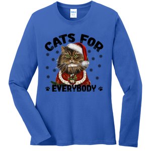 Santa Cat Lover Funny Christmas S Cats For Everybody Cool Gift Ladies Long Sleeve Shirt