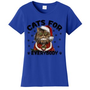 Santa Cat Lover Funny Christmas S Cats For Everybody Cool Gift Women's T-Shirt