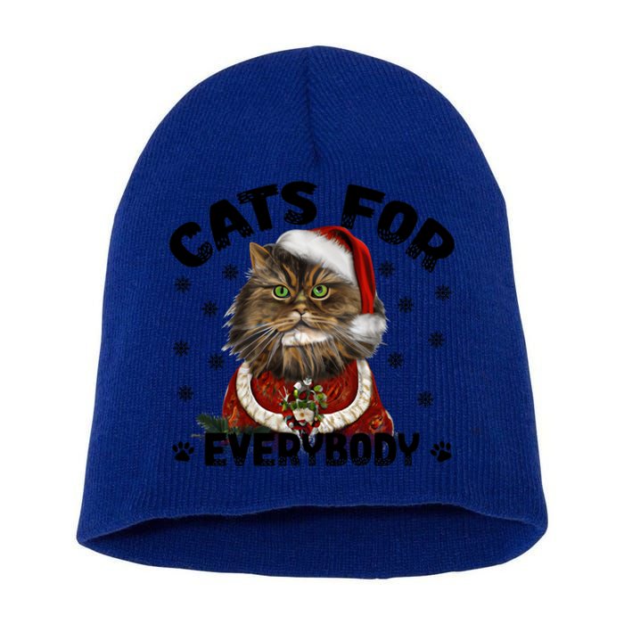 Santa Cat Lover Funny Christmas S Cats For Everybody Cool Gift Short Acrylic Beanie