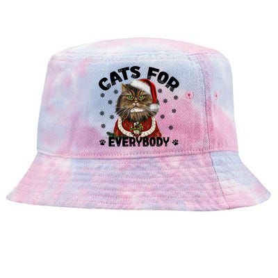 Santa Cat Lover Funny Christmas S Cats For Everybody Cool Gift Tie-Dyed Bucket Hat