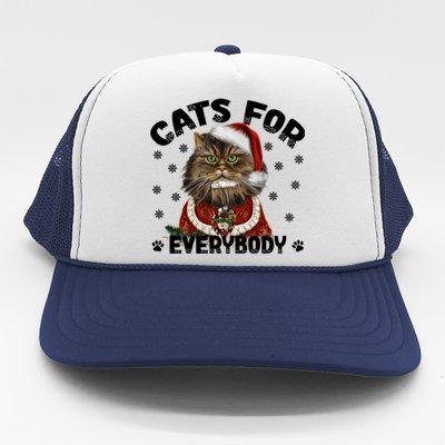 Santa Cat Lover Funny Christmas S Cats For Everybody Cool Gift Trucker Hat