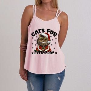 Santa Cat Lover Funny Christmas S Cats For Everybody Cool Gift Women's Strappy Tank