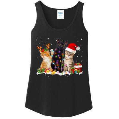 Santa Cat Light Gorgeous Reindeer Pajama Christmas Cat Lover Ladies Essential Tank