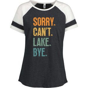 Sorry Cant Lake Bye Funny Sailing And Fishing Enthusiasts Enza Ladies Jersey Colorblock Tee