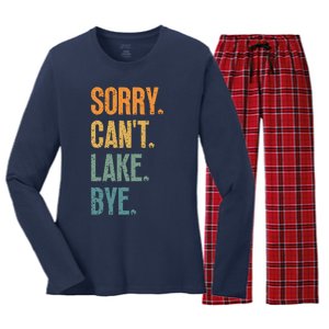 Sorry Cant Lake Bye Funny Sailing And Fishing Enthusiasts Women's Long Sleeve Flannel Pajama Set 