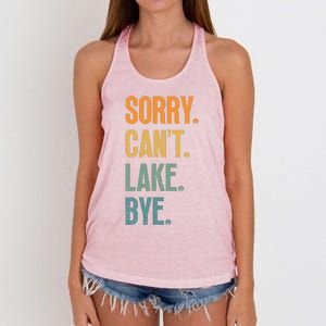 Sorry Cant Lake Bye Funny Sailing And Fishing Enthusiasts Women's Knotted Racerback Tank