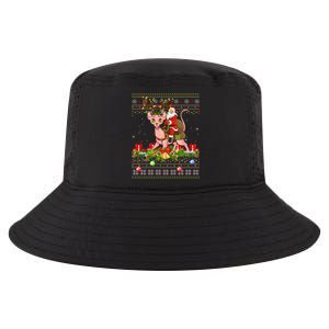 Sphynx Cat Lover Xmas Ugly Santa Riding Sphynx Cat Christmas Gift Cool Comfort Performance Bucket Hat