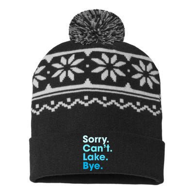 Sorry Cant Lake Bye USA-Made Snowflake Beanie