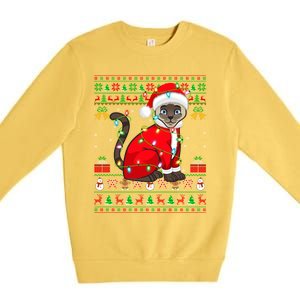 Siamese Cat Lover Matching Ugly Santa Siamese Cat Christmas Funny Gift Premium Crewneck Sweatshirt