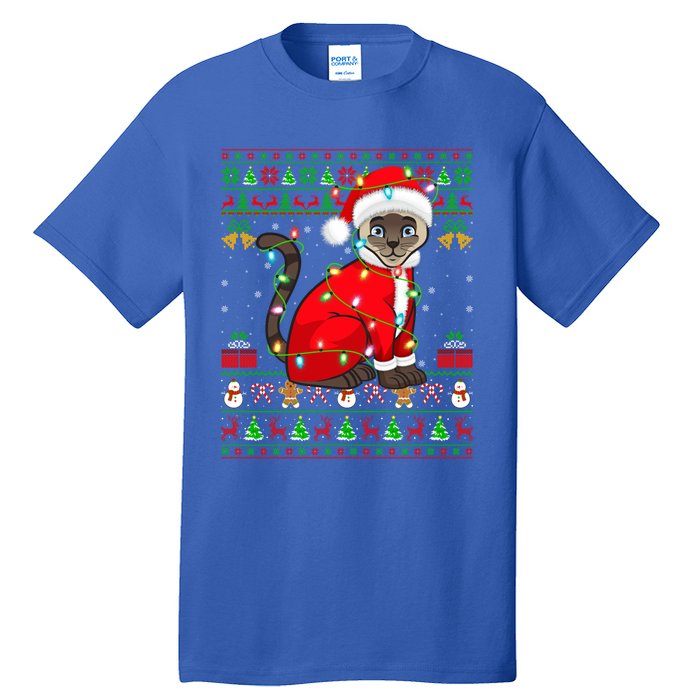 Siamese Cat Lover Matching Ugly Santa Siamese Cat Christmas Funny Gift Tall T-Shirt