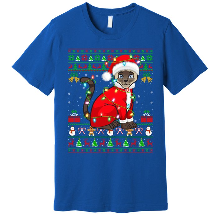 Siamese Cat Lover Matching Ugly Santa Siamese Cat Christmas Funny Gift Premium T-Shirt