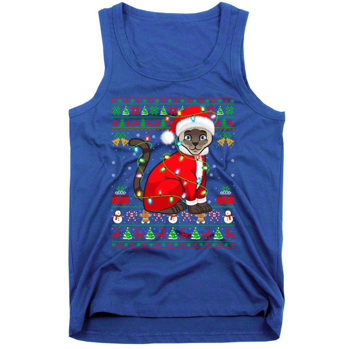 Siamese Cat Lover Matching Ugly Santa Siamese Cat Christmas Funny Gift Tank Top