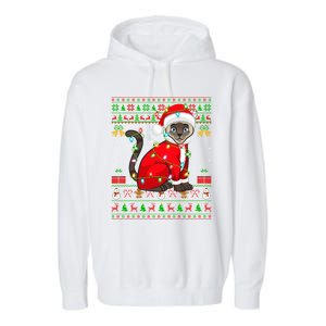 Siamese Cat Lover Matching Ugly Santa Siamese Cat Christmas Funny Gift Garment-Dyed Fleece Hoodie