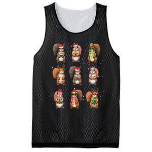 Squirrels Christmas Lights Decor Funny Squirrel Lover Pajama  Mesh Reversible Basketball Jersey Tank