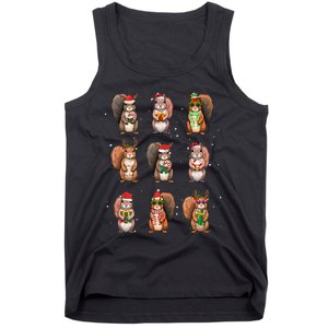 Squirrels Christmas Lights Decor Funny Squirrel Lover Pajama  Tank Top