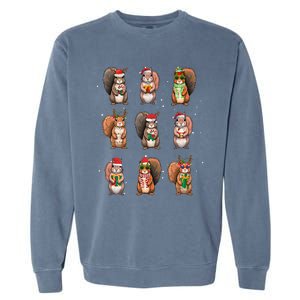 Squirrels Christmas Lights Decor Funny Squirrel Lover Pajama  Garment-Dyed Sweatshirt